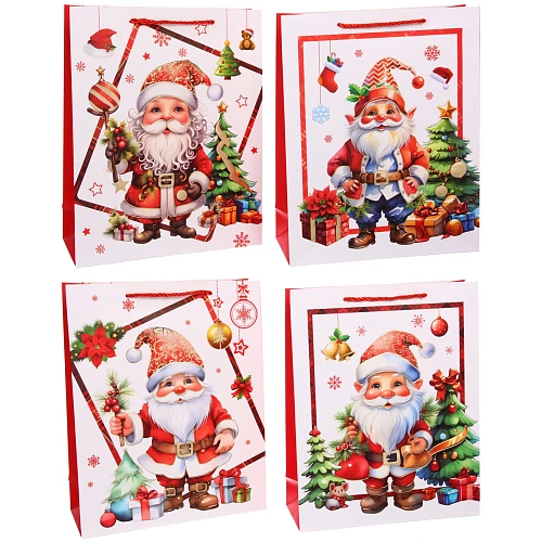 Пакет подарочный "Новогодний гость" 26*32*10 см, микс