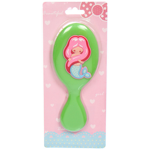 Расческа массажная детская МИЛА, русалочка, цвет зеленый, 145,5см (блистер)_5