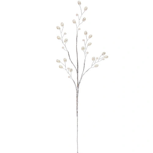 Ветка декоративная "Волшебный блеск" 35 см, Серебро