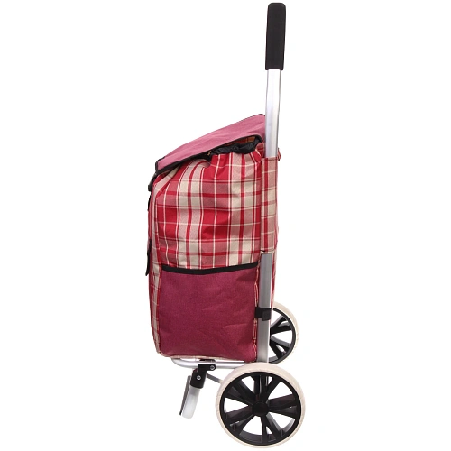 Тележка хозяйственная с сумкой (1004035см, колеса 21см,грузоподъемность до50 кг)  бордо SYD100B-2_5