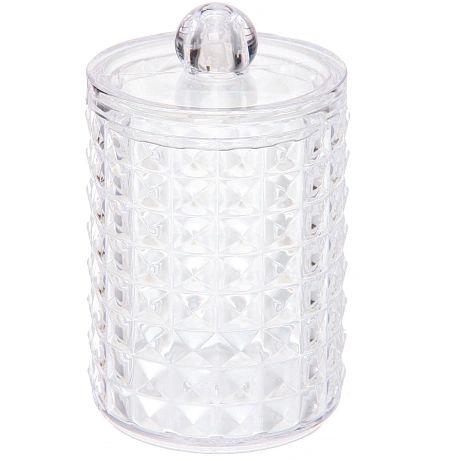 Диспенсер для ватных дисков и палочек "КАПЕЛЛА", прозрачный, 7*11см