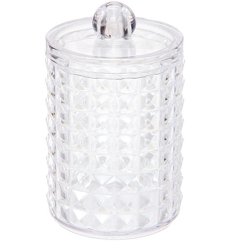 Диспенсер для ватных дисков и палочек "КАПЕЛЛА", прозрачный, 7*11см