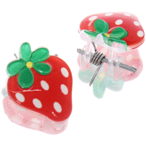 Заколки - крабики для волос детские 10шт БАМБИ БУМ, Клубнички, 2см958см_3