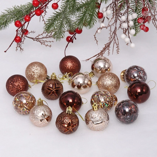 Набор шаров "Волшебный вальс" 5 см (16 предметов), шампань/шоколад