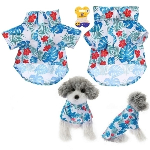 Рубашка для собак и кошек малых и средних пород "СТИЛЬНЫЙ БРО", принт пальмовые листья, размер XL, (лейбл)