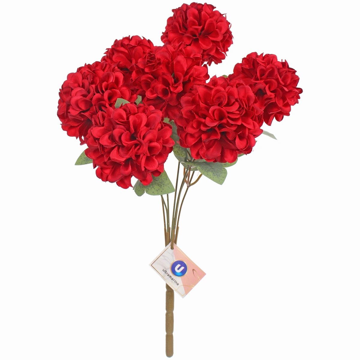 Искусственные цветы "Букет гортензий" 41см 7 цветков красные