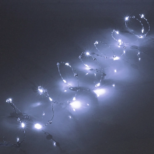 Гирлянда для дома НИТЬ Льдинка 5 м 50 ламп LED, 8 реж,IP-20, Белый_5