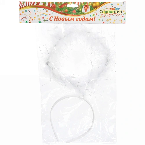 Ободок карнавальный Нимб, белый_3