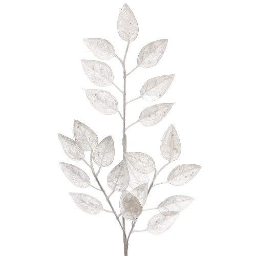 Ветка декоративная Волшебные листья 50 см, Белый_3