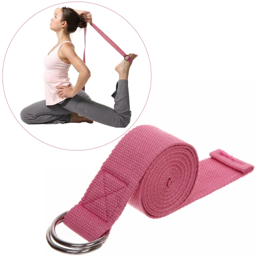 Ремень для йоги 180х4см, розовый