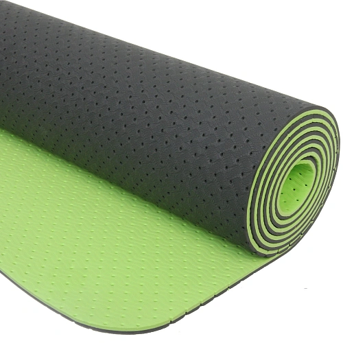 Коврик для йоги 6 мм 183х61 см Sports time перфорированный (ТРЕ), салатовыйсерый_7