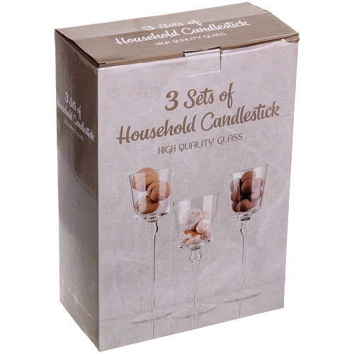 Подсвечники в наборе 3шт Crystal 7,520,23,26см _9