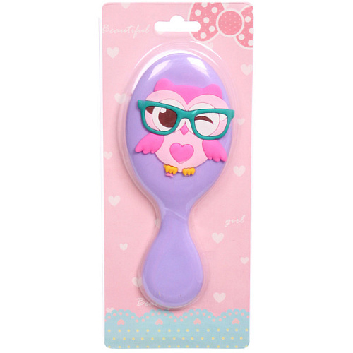 Расческа массажная детская МИЛА, сова, цвет фиолетовый, 145,5см (блистер)_7