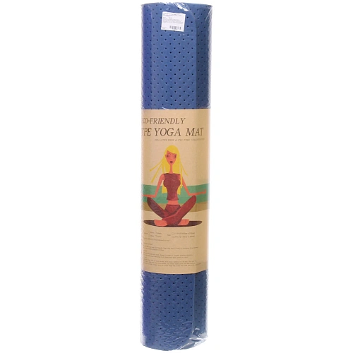 Коврик для йоги 6 мм 183х61 см Sports time перфорированный (ТРЕ), голубойсиний_11