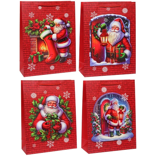 Пакет подарочный "Добрый  Дедушка Мороз" 40X30X12 см