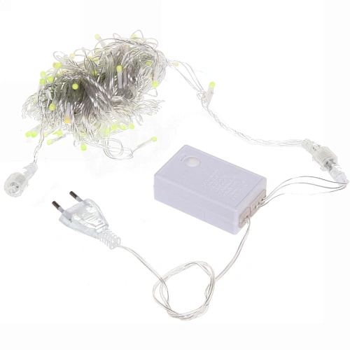 Гирлянда для улицы Bright light 10 м 100 ламп LED прозрачпров,8 реж, IP-54, Белый (возможность соединения)_6