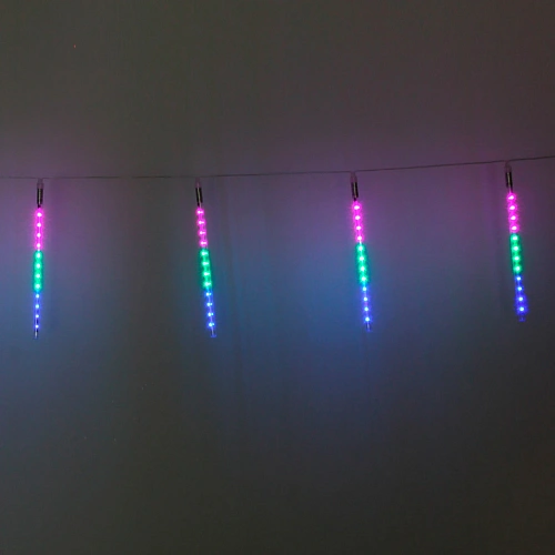 Гирлянда для улицы Тающая сосулька 3,0 м30 см 192 лампы LED, IP-54, Мультицвет (8 трубок)_3
