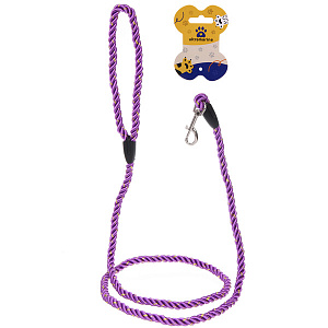 Поводок нейлоновый с карабином  "Бро на прогулке", цвет фиолетовый, 1.3метра 