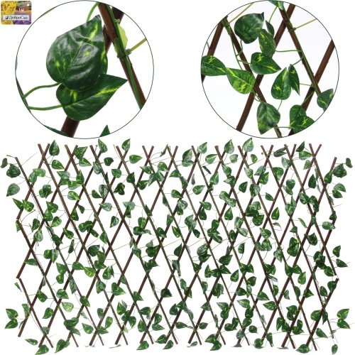 Забор декоративный "Изящная изгородь" при ширине при ширине 2 м высота 0,4 м (h-0.7м в сложенном), Зеленый