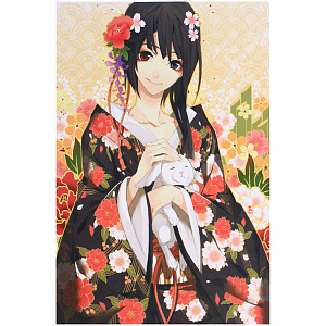 Алмазная мозаика на подрамнике с полным заполнением "МИР ЯРКИХ КРАСОК", китайская красавица, 20*30 см