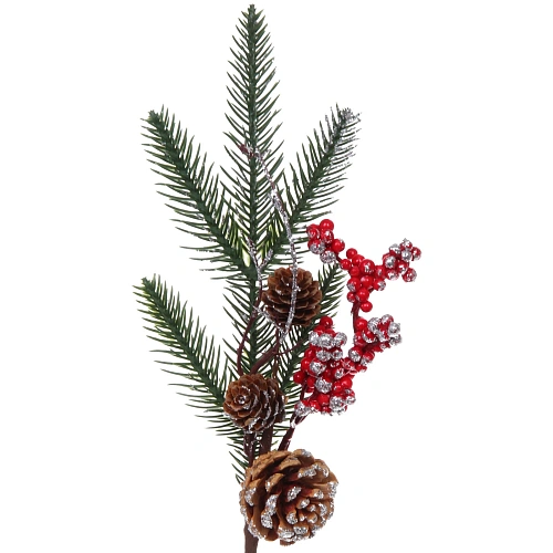 Ветка декоративная Зимний шарм 35 см_3