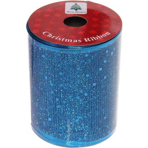 Лента для декорирования Мерцание 10 см, 2,7 м, Сапфир_7