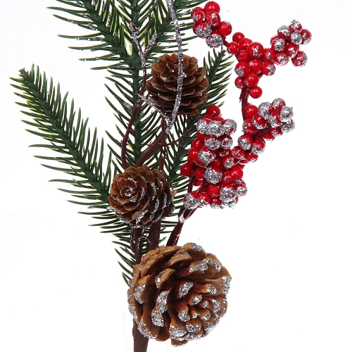 Ветка декоративная Зимний шарм 35 см_4