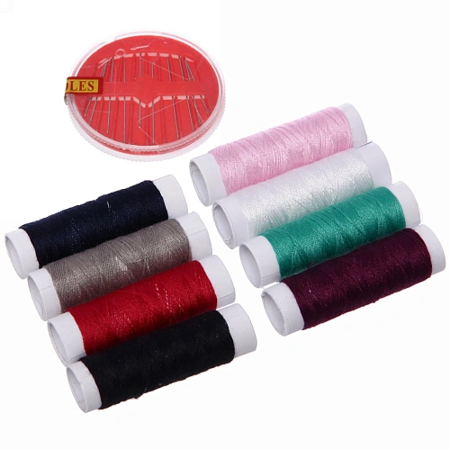 Швейный набор в пакете №1 (нитки 8шт,иголки в наборе)_2