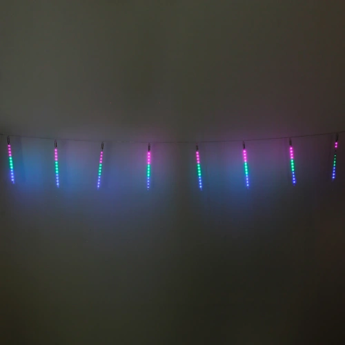 Гирлянда для улицы "Тающая сосулька" 3,0 м*30 см 192 лампы LED, IP-54, Мультицвет (8 трубок)
