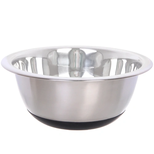Миска из нержавеющей стали на силиконовом основании 3л 28см с широким краем