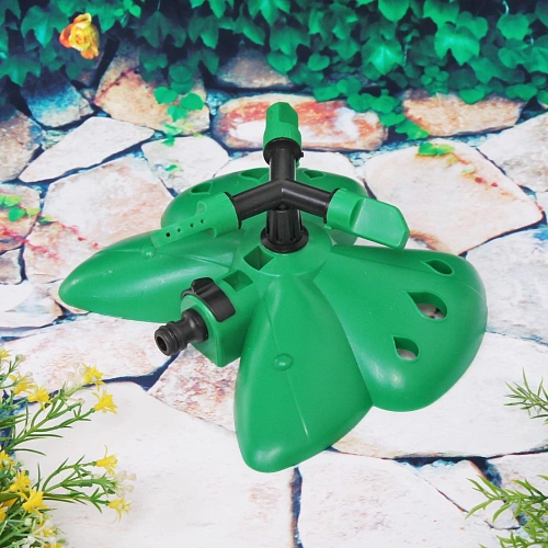Разбрызгиватель Бабочка зеленая горизонтальный, круговой, 3 лейки ДоброСад_9