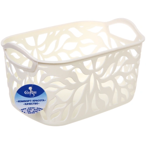 Корзина для хранения "ЭЛЛАДИО", цвет белый, 24*16*13,5см (лейбл Селфи)