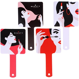 Зеркало косметическое "Коллекция ИМАНИ - ТРАТТОРИЯ", микс 4 дизайна, 23,4*12см (PVC подвес) 