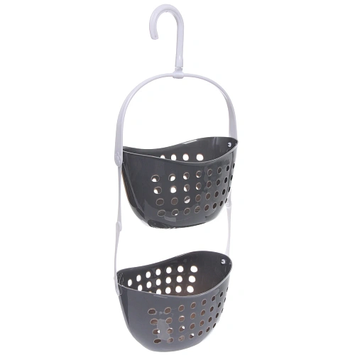 Корзина - органайзер для хранения подвесная ЛЕНАРО, цвет серый, две секции, 231657см _3