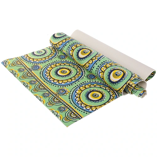 Коврик для йоги 6 мм 173х61 см Свежесть ветра PVC, микс принтов_35