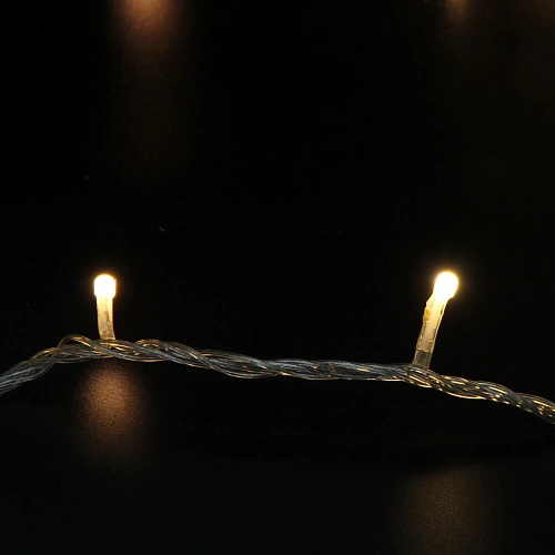 Гирлянда для улицы Bright light 10 м 100 ламп LED прозрачпров,8 реж, IP-54, Теплый белый (возможность соединения)_3