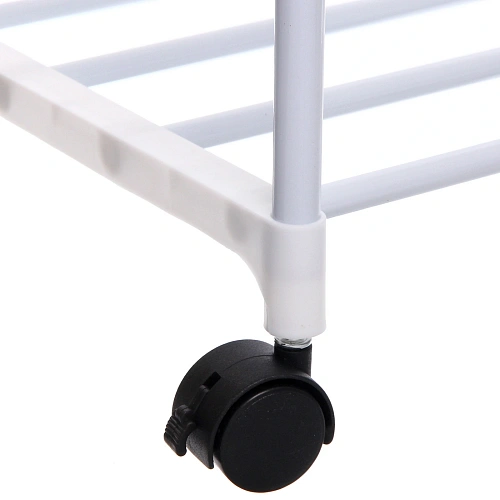 Вешалка гардеробная напольная на колёсах с блокировкой двойная ПЕРФЕКТХАУС, цвет белый, нагрузка до 15 кг, 57530115см_5