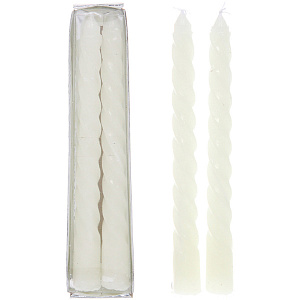 Свечи витые "Нежность" 2шт 15 см, цвет белый