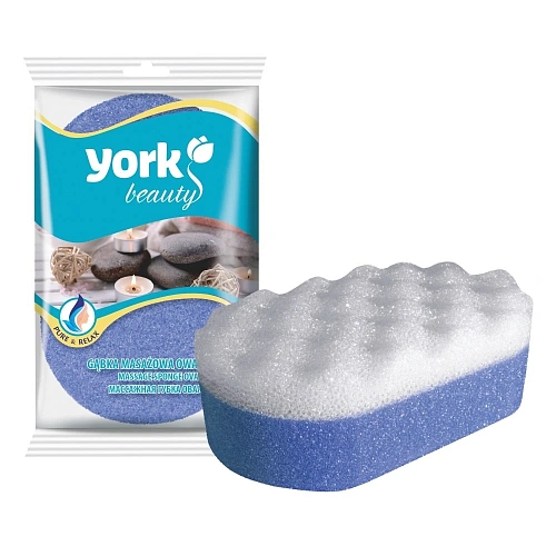 Губка для тела массажная YORK Овал 14,5*9,5*5 см