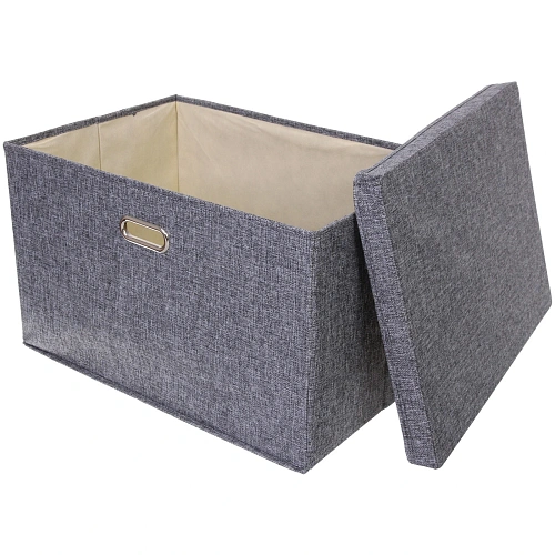 Коробка для хранения вещей складная с крышкой ДЭСТРА, цвет серый, 584035см_4