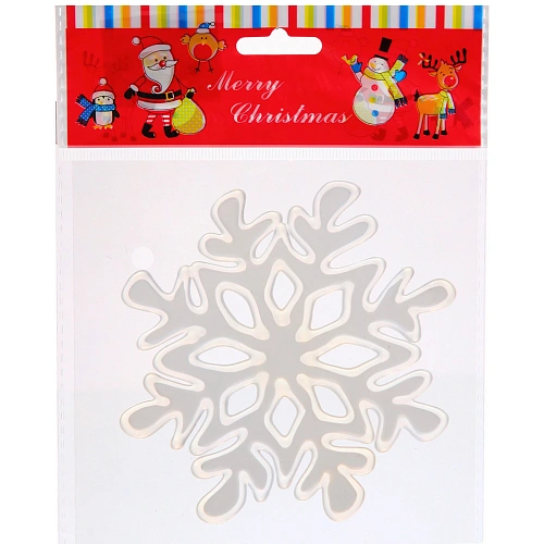 Наклейка  "Причудливая снежинка" 15*20, белый