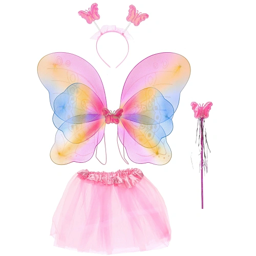 Карнавальный костюм "Волшебная сказка" (юбка,крылья,волшебная палочка,ободок)