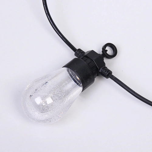 Гирлянда для улицы НИТЬ Алмазная россыпь 5 м 10 ламп LED (45 см), черный провод, авторежим,IP-65, Теплый белый (возможность соединения)_6