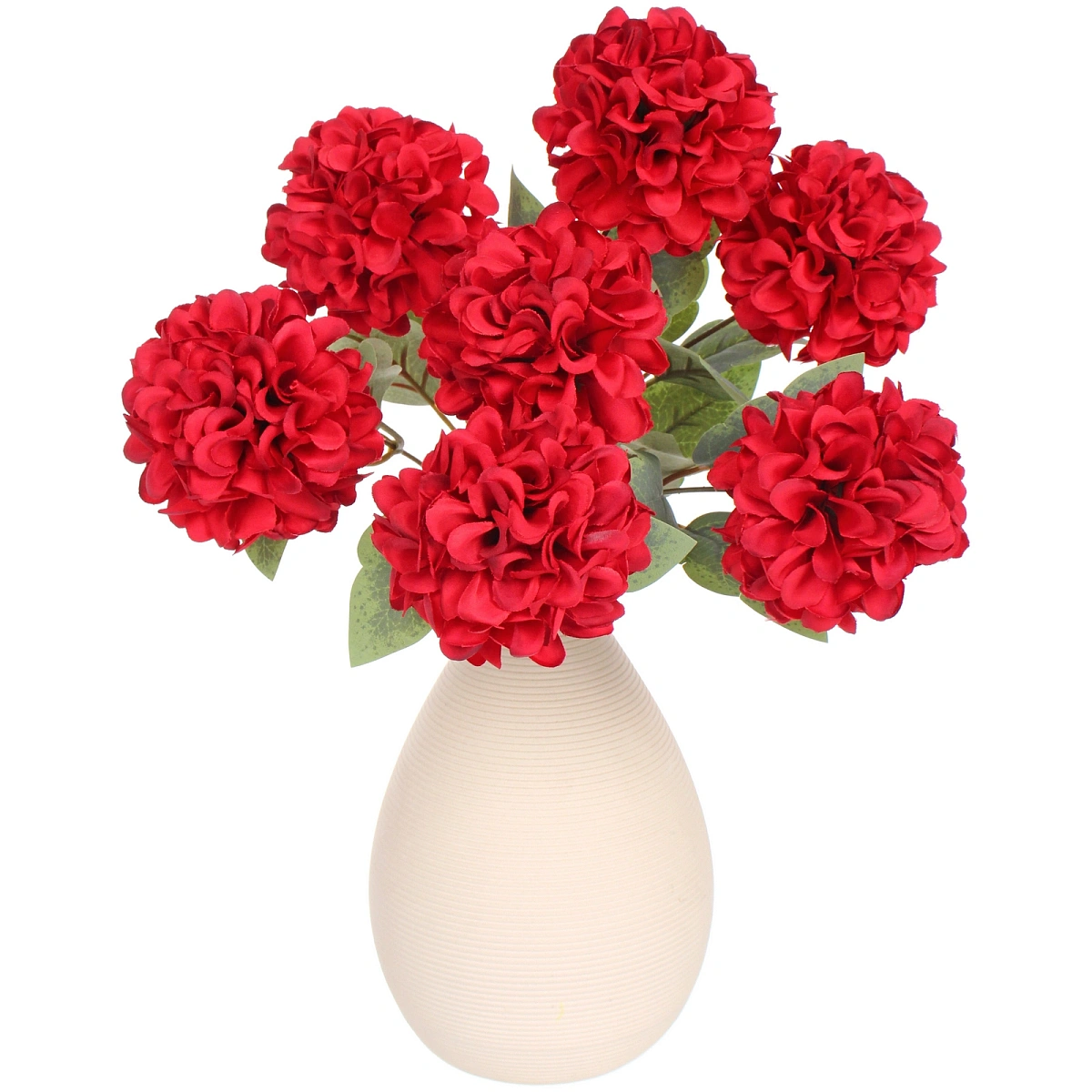 Искусственные цветы "Букет гортензий" 41см 7 цветков красные