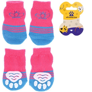 Носочки для животных "LAPUSIK", королева, цвет розовый, размер s, 2,5см