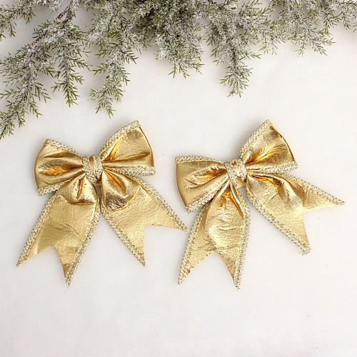 Бант на ёлку "Нежность" 14*16*6 (набор 2 шт) см, Шампань