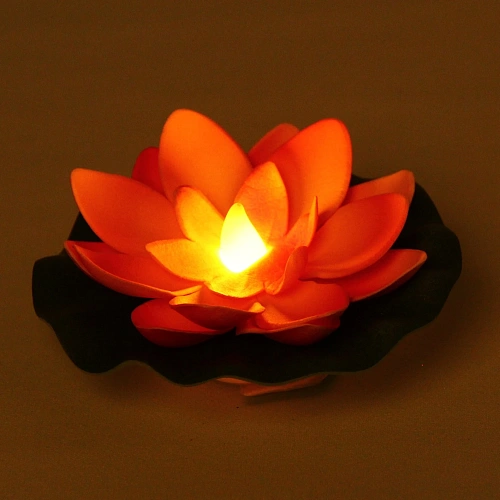 Растение водоплавающее Кувшинка d-10см с подсветкой от контакта с водой_7