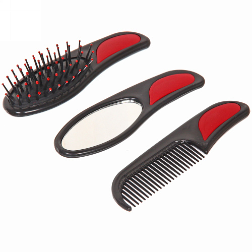 Расчески в наборе 3шт Мини, цвет черный, упаковка пакет_7