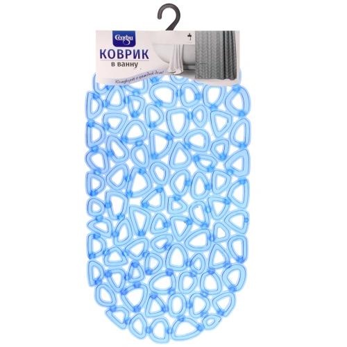 Коврик в ванну 65х35 "Миф" синий