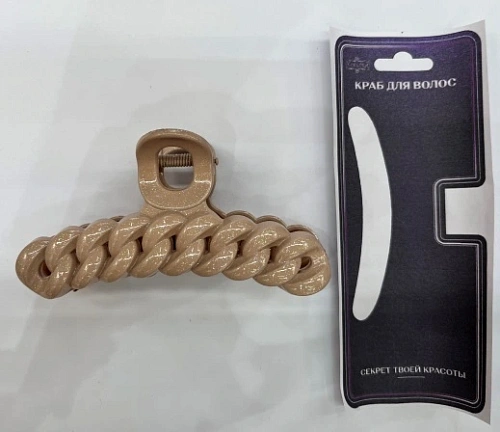 Заколка - краб для волос "AKS - MANTANA", микс 6 цветов, косичка, 10*2см 